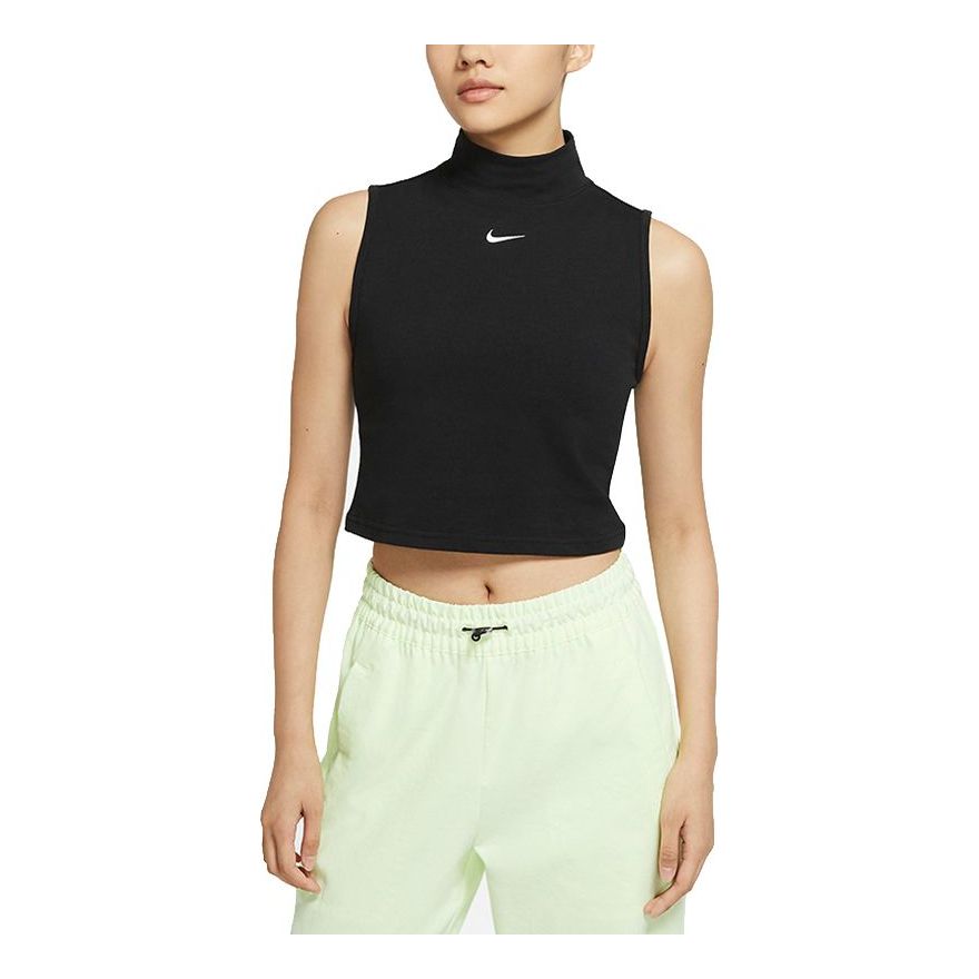 (WMNS) Nike Sportswear Collection Essentials Embroidery Logo Knitting Waistcoat Black DD5881-010