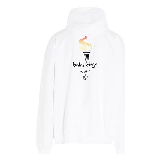 Balenciaga Unisex Logo Oversize Sweatshirt White 620973TIV459040