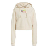 (WMNS) adidas originals Hoodie Short Sports Pullover Hoodie 'Creamy White' GP3495