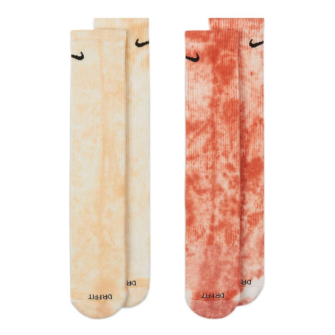 Nike Everyday Plus Tie Dye Sports Socks Unisex 2 Pairs Yellow / Orange DM3407-906