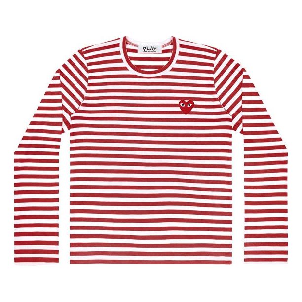 COMME des GARCONS PLAY Striped Long-Sleeve T-Shirt 'Red' AZ-T164-051-4