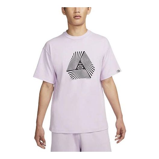 Men's Nike Geometry Alphabet Logo Printing Round Neck Pullover Short Sleeve Asia Edition Purple T-Shirt DV0679-530