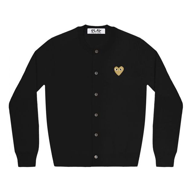 (WMNS) COMME des GARCONS PLAY Cardigan Gold Emblem 'Black' AZ-N049-051-1