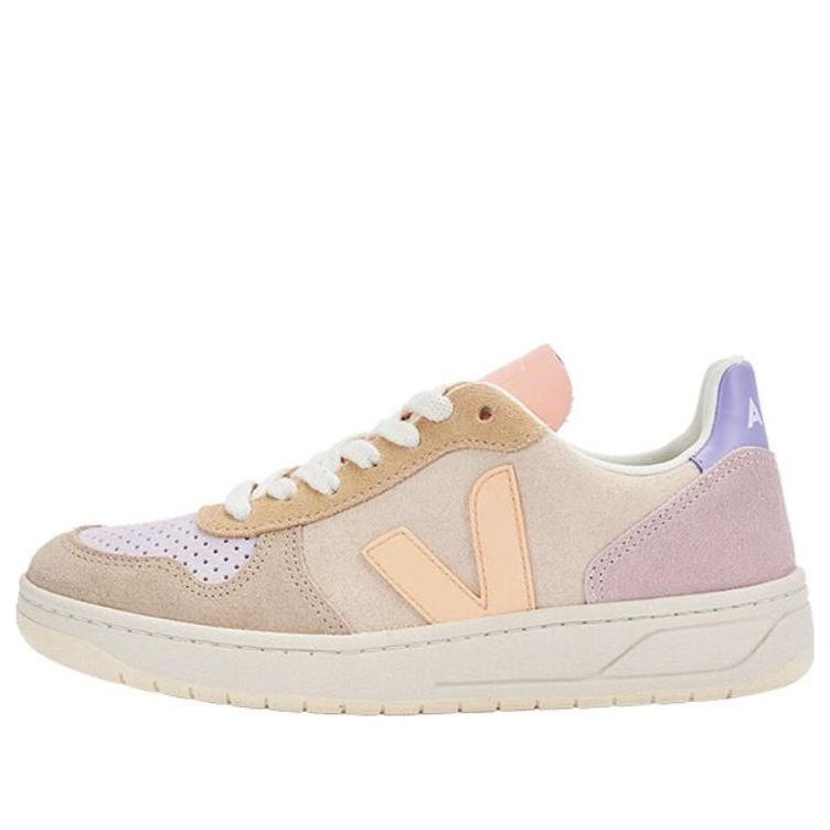 Veja V-10 Lace-Up Suede Sneakers 'Beige Yellow Pink' VX0302908
