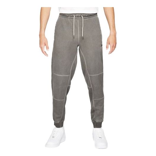Men's Nike Sportswear Logo Embroidered Knit Loose Casual Long Pants/Trousers Gray DA7163-010