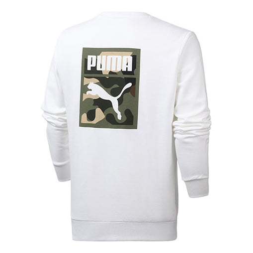 PUMA Camouflage Logo Printing Round Neck Pullover White 578884-02