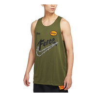 Men's Nike Sports Creative Printing Running Basketball Jersey/Vest Green DH6756-355