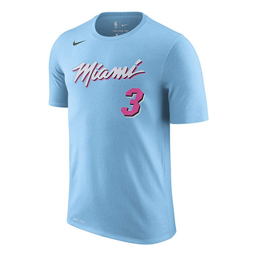 Men's Nike Miami Heat 18/19 Season Wade south coast Short Sleeve Blue BV8773-422