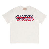 GUCCI Cotton jersey T-shirt with Gucci mirror print 'Ivory' 616036-XJDV9-9275