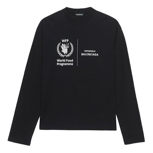 Balenciaga x WFP Long Sleeve T-Shirt Medium Fit 'Black' 612967THV841000