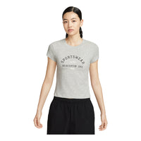 (WMNS) Nike Sportswear Phoenix Slim Short Sleeve T-Shirt 'Grey Heather' HV4975-050