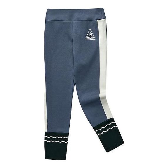 (GS) Skechers Mid-Waist Straight Tight Fleece Lined Leggings 'Grey Black White' L423G120-02GB