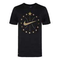 Nike Bronzing Logo Sports Quick Dry Basketball Short Sleeve Black 913343-010
