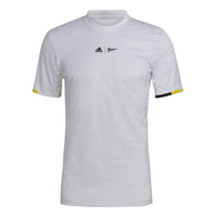 Men's adidas Solid Color Alphabet Logo Printing Round Neck Short Sleeve Japanese Version White T-Shirt HC8540