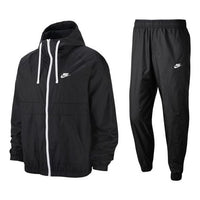 Nike Embroidered Logo Solid Color Sports Suit Black BV3025-010