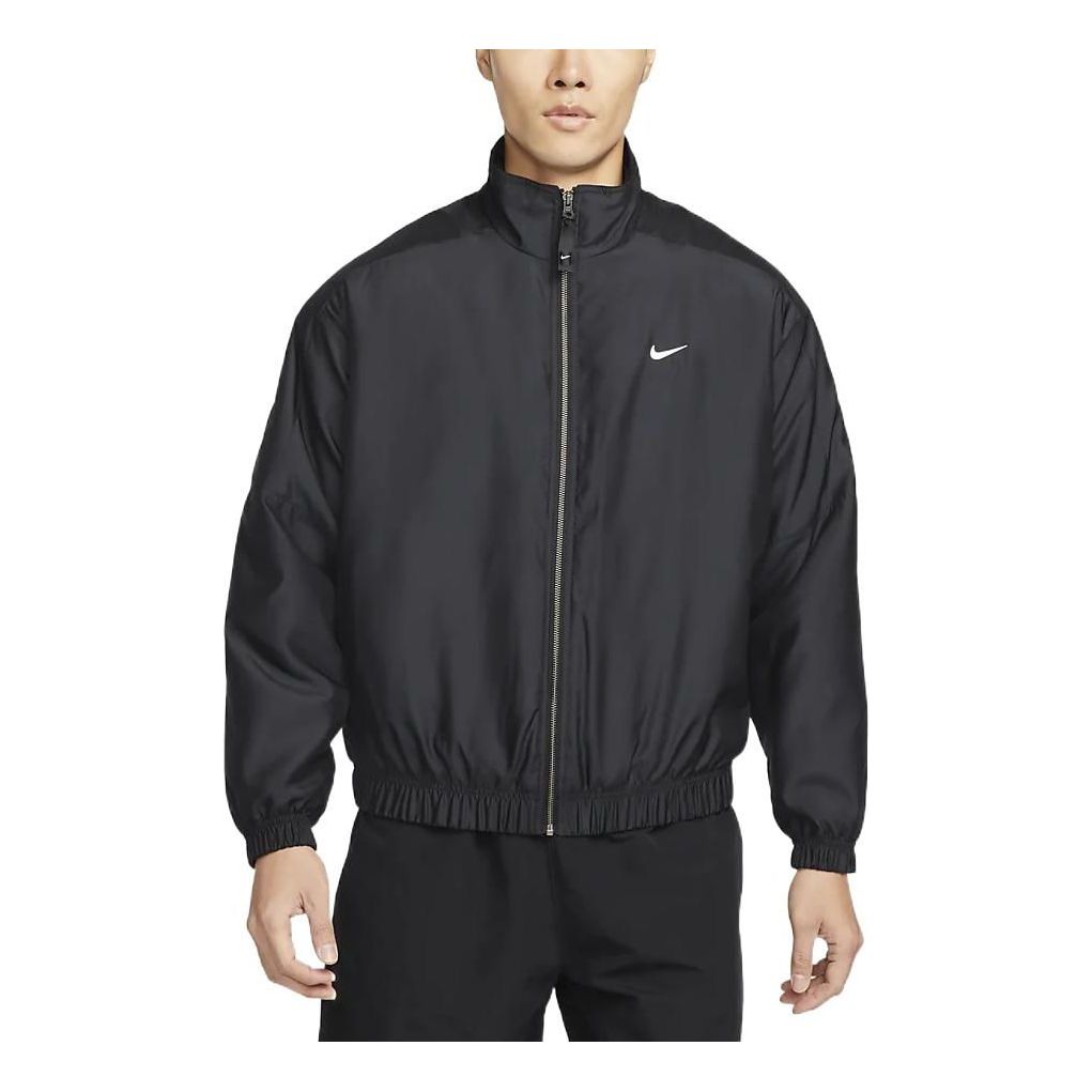 Nike Solid Color Logo Stand Collar Jacket Black DN1267-011