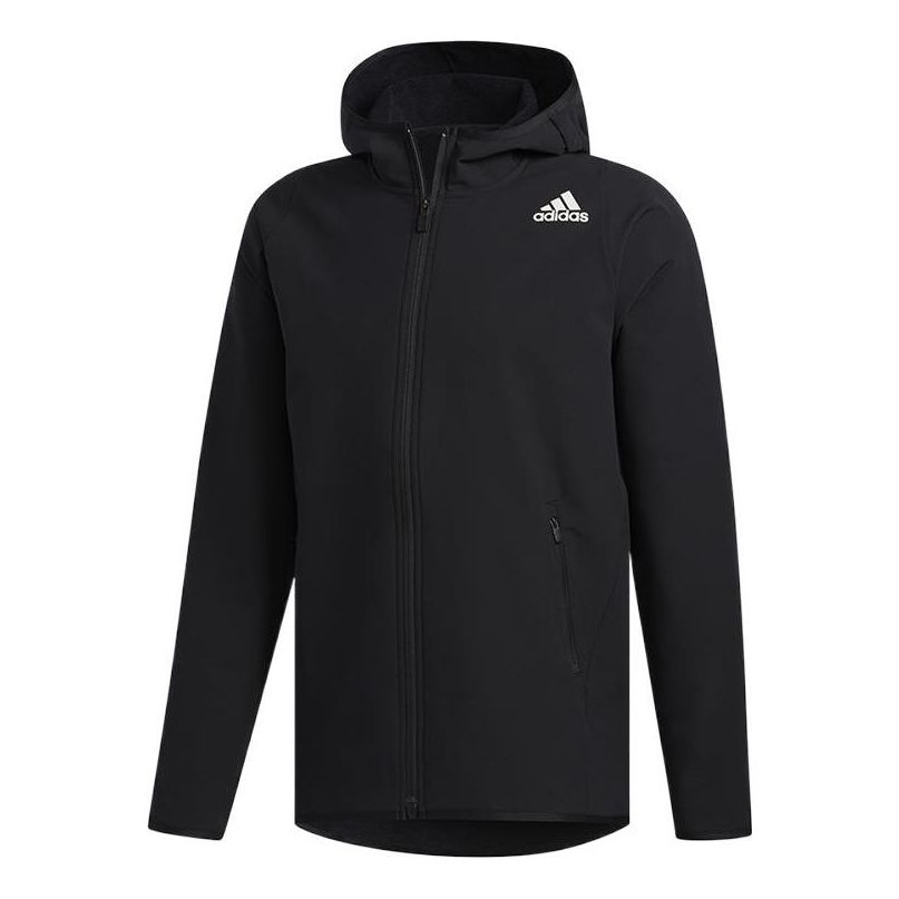 adidas Fl Dwr Cw Hdy Casual hooded track Jacket Black FM1872