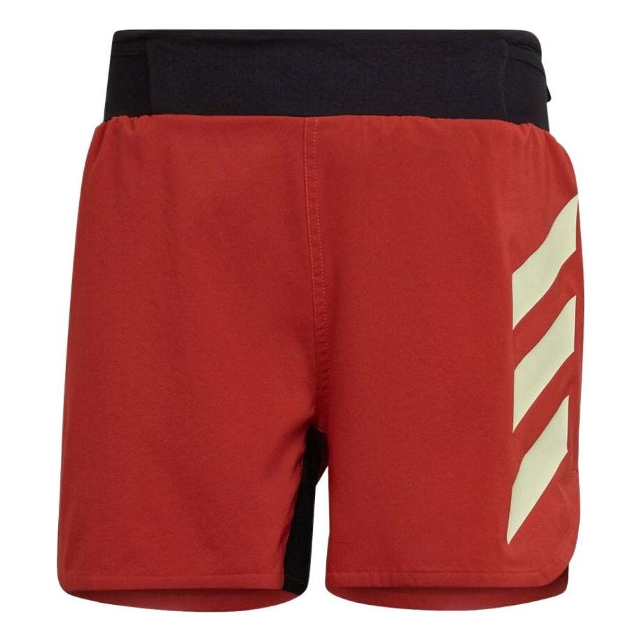 adidas Colorblock Straight Slim Fit Reflective Sports Shorts 'Red' H11752