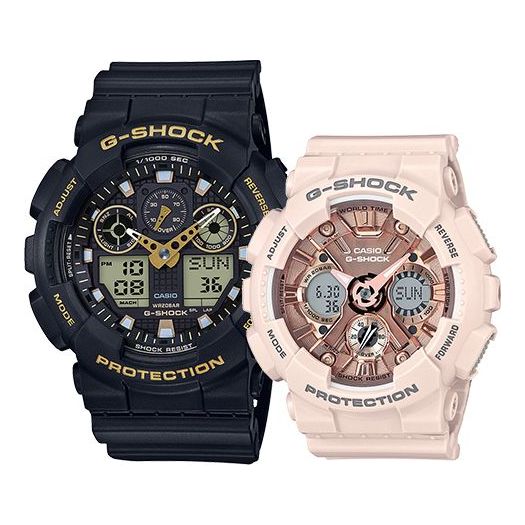CASIO G-Shock Analog-Digital 'Black Pale Pink Set' GA-100GBX-1A9PR+GMA-S120MF4APR
