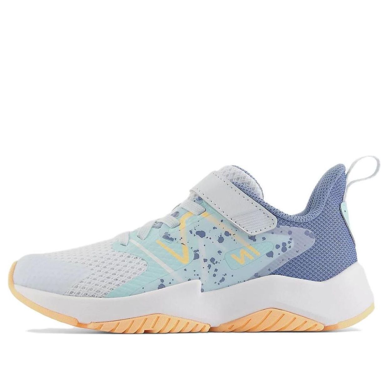 (GS) New Balance Rave Run V2 Bungee Lace Top Strap 'Ice Blue Solar Flare' YTRAVIB2
