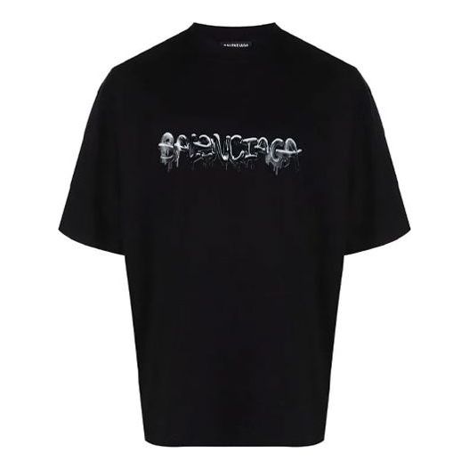 Balenciaga Slime Logo T-Shirt Medium-Fit 'Black' 612966TLVF11069