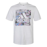 adidas Sports Logo Round Neck Short Sleeve White FN1752
