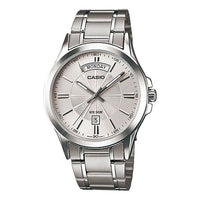 CASIO ENTICERSeries Stainless SteelStrapQuartzWatch Men's Silver Waterproof EDIFICE Mens White Analog MTP-1381D-7A