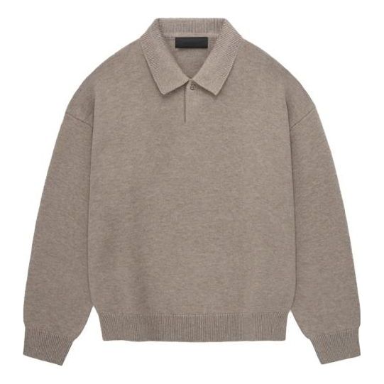 Fear of God Essentials FW23 Knit Polo Shirt 'Core Heather' 192BT232184F