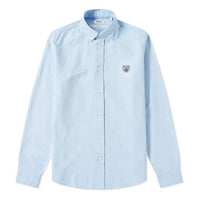 Men's KENZO SS21 Embroidered Casual Long Sleeves Shirt Light Blue F965CH4001LD-63