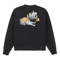 Li-Ning Skateboard Series Back Cartoon Printing Loose Round Neck Pullover 'Black' AWDS165-3