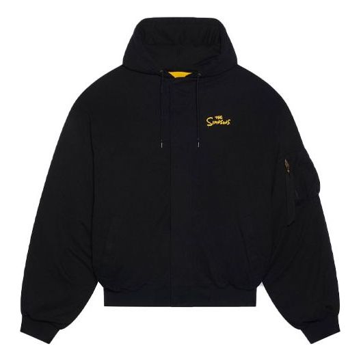 Balenciaga x The Simpsons Padded Bomber Hoodie 'Black' 657115TLVG71000