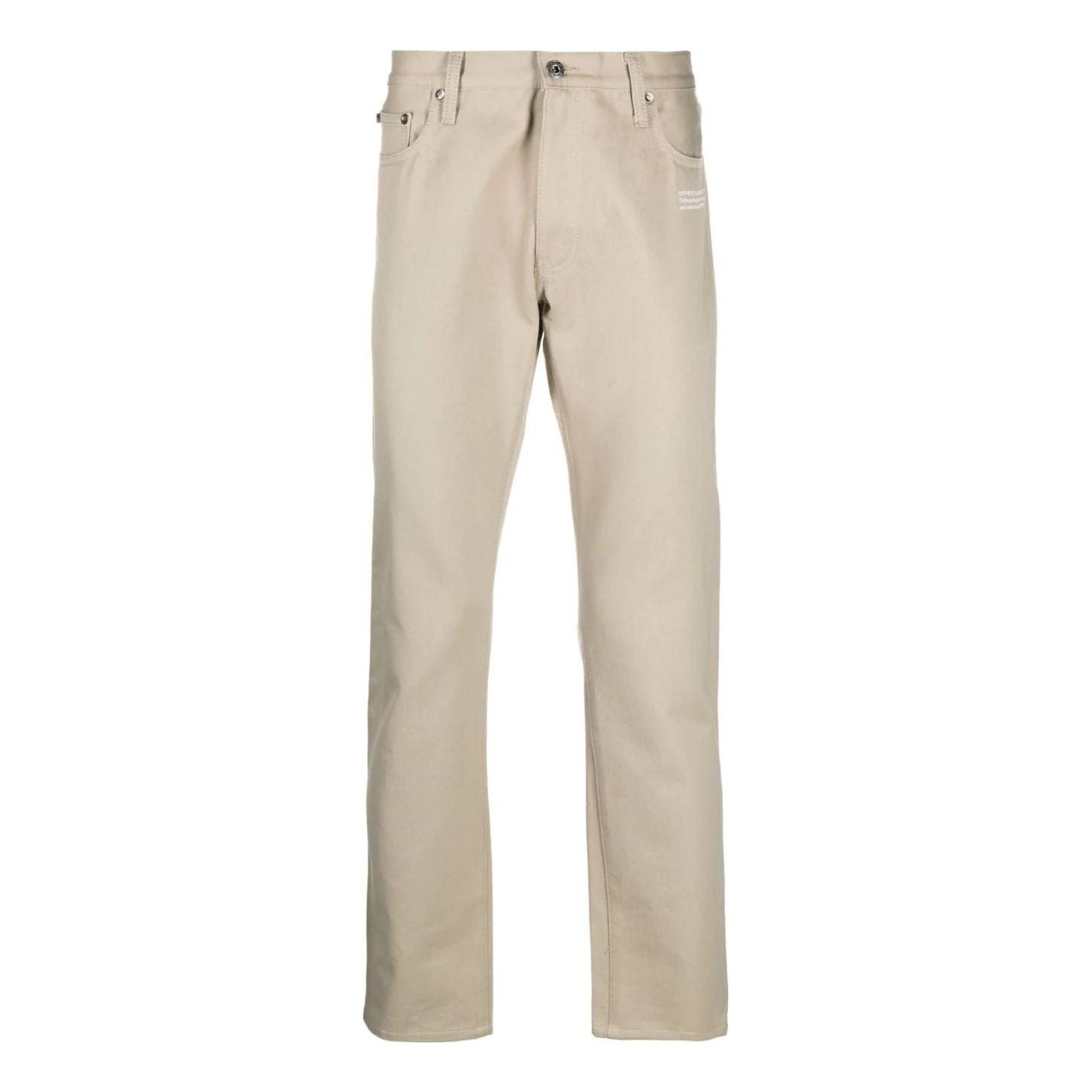 Off-White Logo-Print Straight-Leg Jeans OMYA102F21DEN0061701