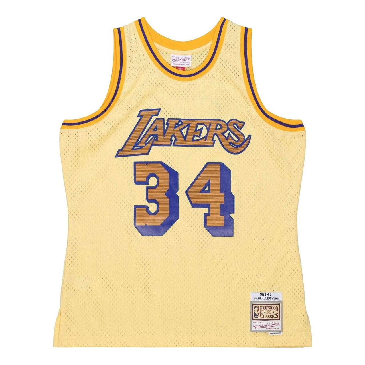 Mitchell & Ness x NBA LA Lakers 1996-97 Space Knit Swingman Jersey 'Shaquille O'Neal 34' SMJYLF19119-LALYELL96SON
