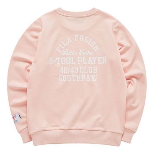 (WMNS) FILA FUSION Logo Printing Sports Round Neck Hoodie Pink T11W112208F-LP