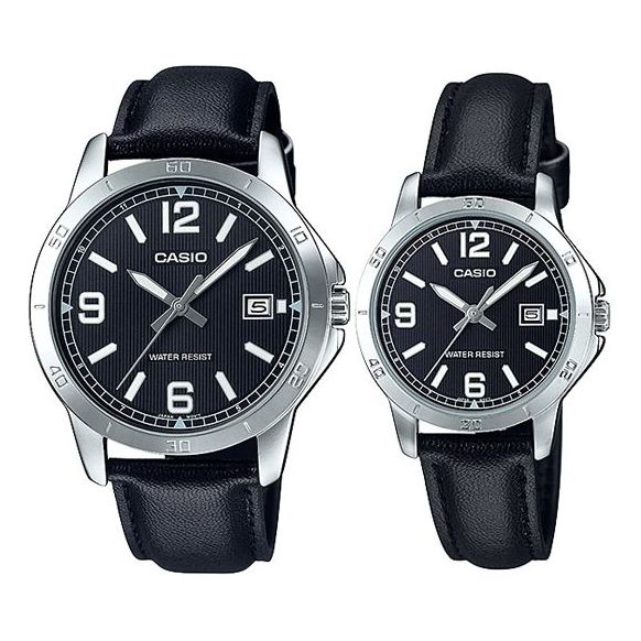 CASIO Quartz Couple Waterproof Black Analog MTP-V004L-1B&LTP-V004L-1B