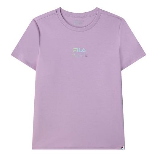 (WMNS) FILA Logo Printing Casual Sports Short Sleeve Purple F11W128160F-VT