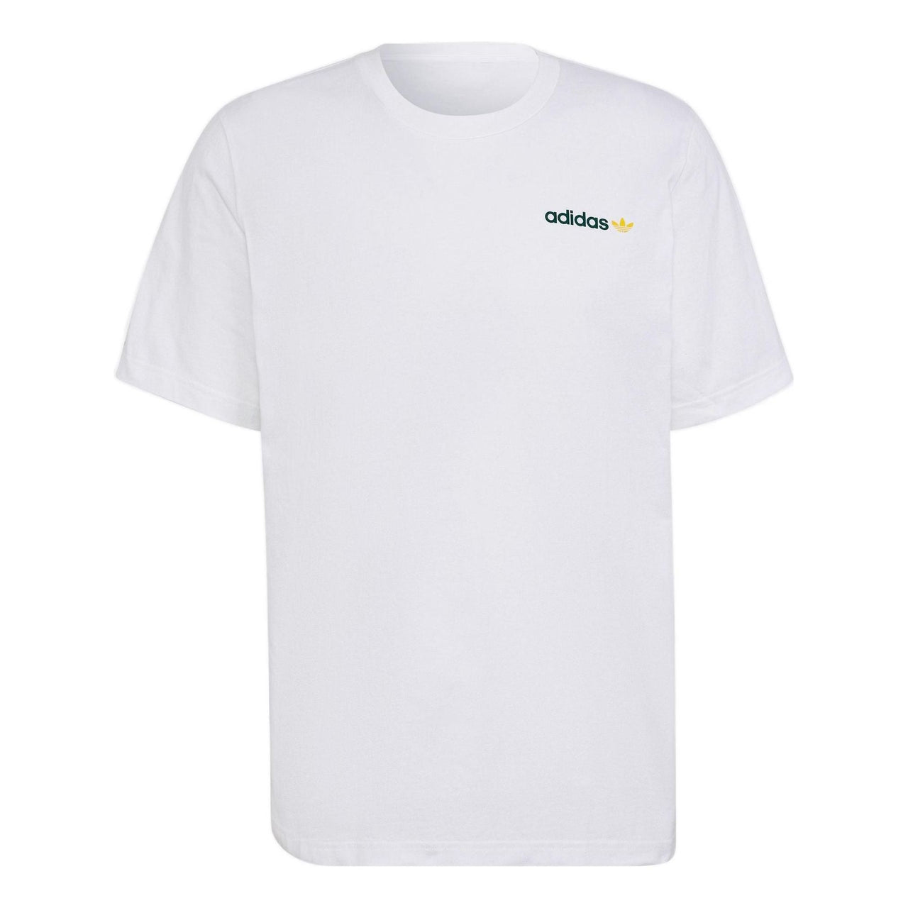 Men's adidas originals Back Sailboat Pattern Alphabet Printing Loose Round Neck Short Sleeve White T-Shirt HR7906