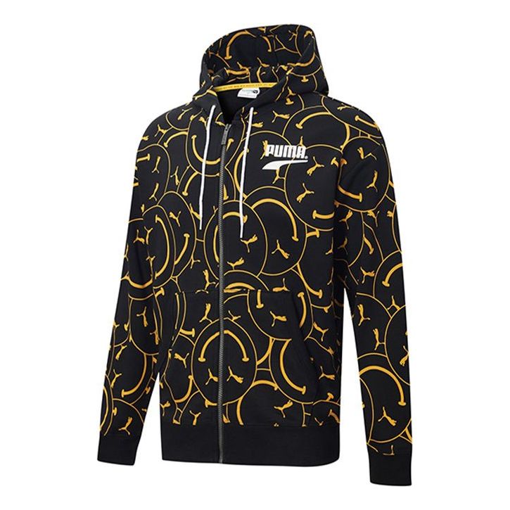 PUMA Club AOP Printed Hooded Jacket Black 530161-01