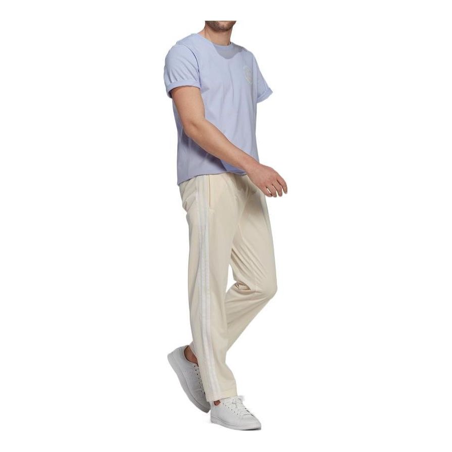 Men's adidas originals Solid Color Stripe Straight Casual Pants/Trousers Gray White HR7901