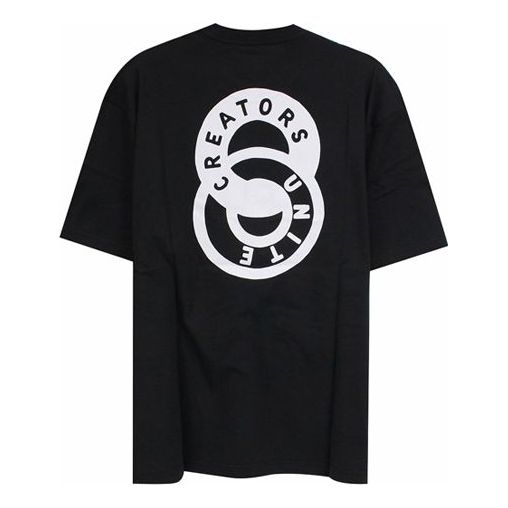 adidas Logo Printing Round Neck Short Sleeve Black ED8292