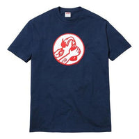 Supreme SS18 Molotov Tee Navy Printing Round Neck Short Sleeve Unisex Navy Blue SUP-SS18-0071