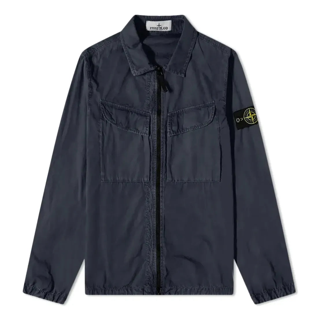 STONE ISLAND Brushed Cotton Canvas Zip Overshirt 'Navy' 7715101WN-V0120