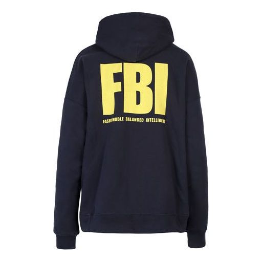 (WMNS) Balenciaga Year Of The Tiger FBI Revesible Hoodie 'Navy' 682144TLVM44084