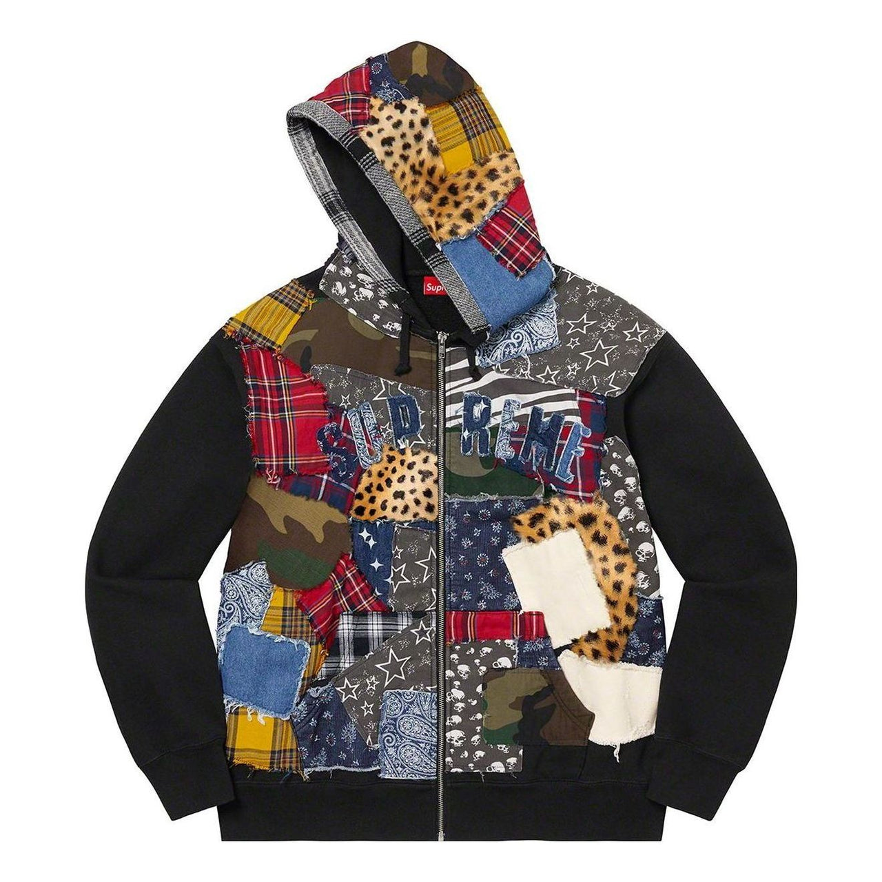 Supreme Patchwork Zip Up Hooded Sweatshirt 'Multi-Color' SUP-FW22-764