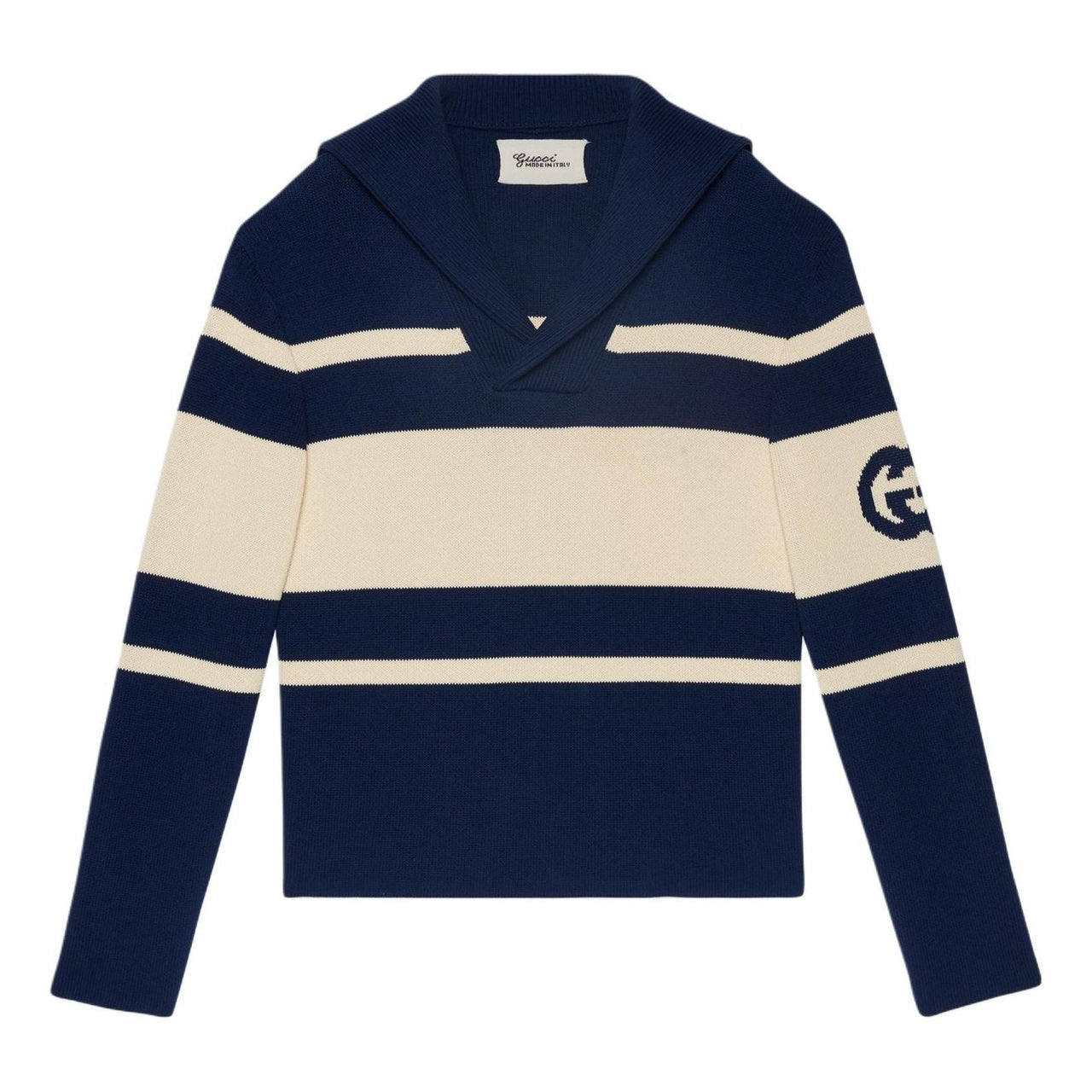 Gucci Interlocking G Knit Cotton Sweater 'Blue Ivory' 773055-XKDXB-4492