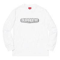 Supreme SS19 Tech L/S Tee White LOGO Long Sleeves Pullover Unisex SUP-SS19-158