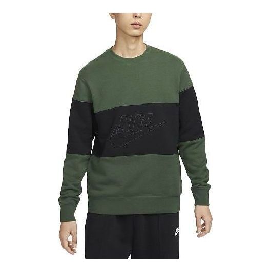 Nike Club+ French Terry Crewneck Sweatshirt 'Green Black' FB7849-323