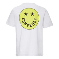Men's Converse Smiling Face Pattern Sports Short Sleeve White 10018859-102