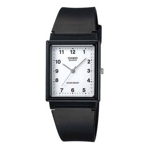 CASIO Quartz Waterproof White DialBlack Strap Mens WhiteBlack Analog MQ-27-7B