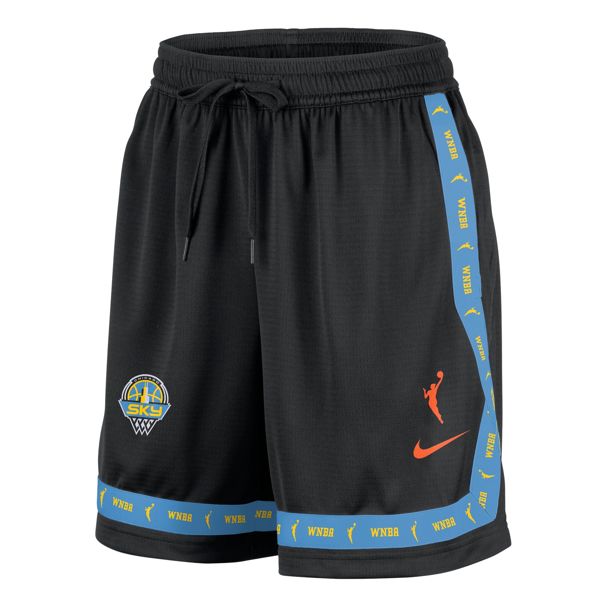 (WMNS) Nike Crossover WNBA Chicago Sky Shorts 'Black Brilliant Orange' IQ3663-010
